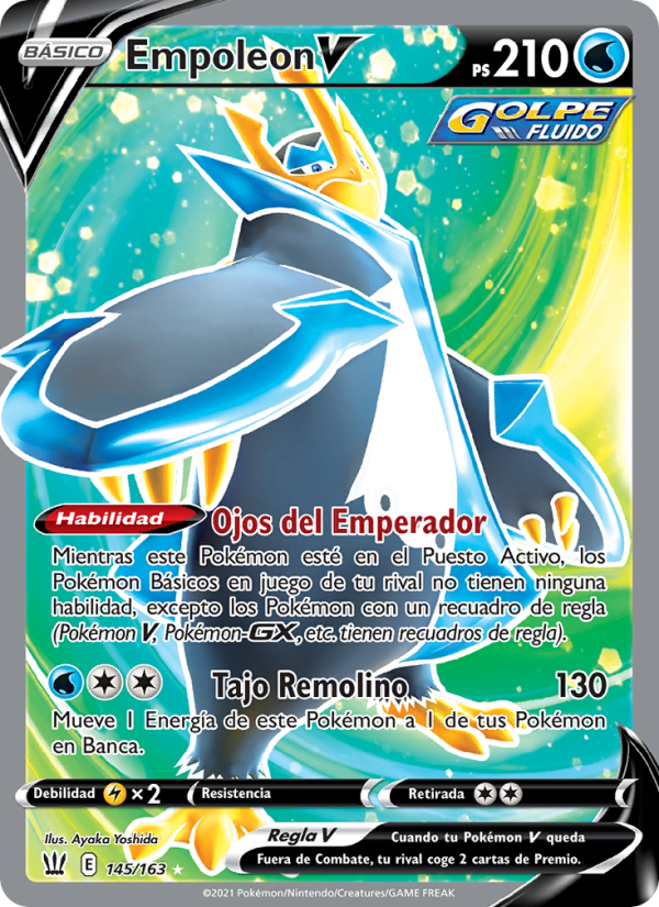 Empoleon V 145 — Estilos de Combate (Spanish Pokémon TCG card)