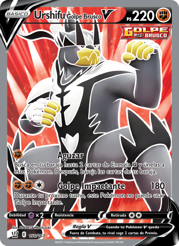 Urshifu Golpe Brusco V 150 — Estilos de Combate (Spanish Pokémon TCG card)