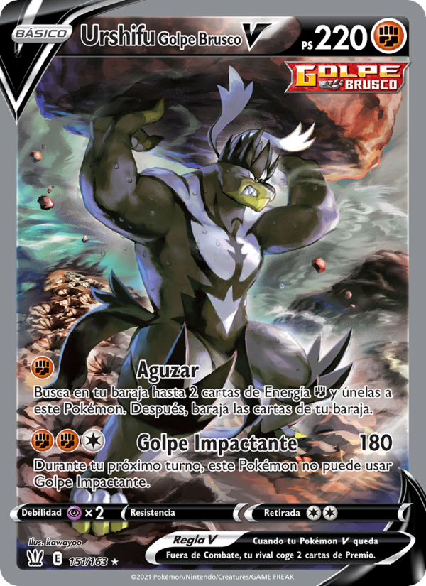 Urshifu Golpe Brusco V 151 — Estilos de Combate (Spanish Pokémon TCG card)