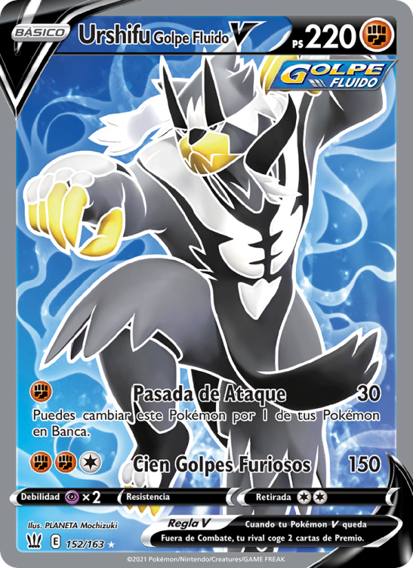 Urshifu Golpe Fluido V 152 — Estilos de Combate (Spanish Pokémon TCG card)