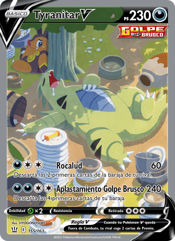 Tyranitar V 155 — Estilos de Combate (Spanish Pokémon TCG card)