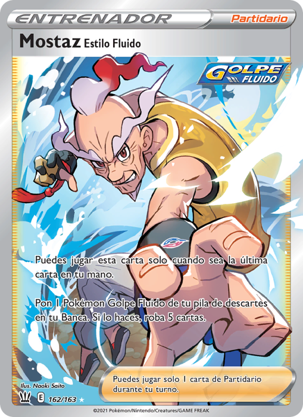 Mostaz Estilo Fluido 162 — Estilos de Combate (Spanish Pokémon TCG card)