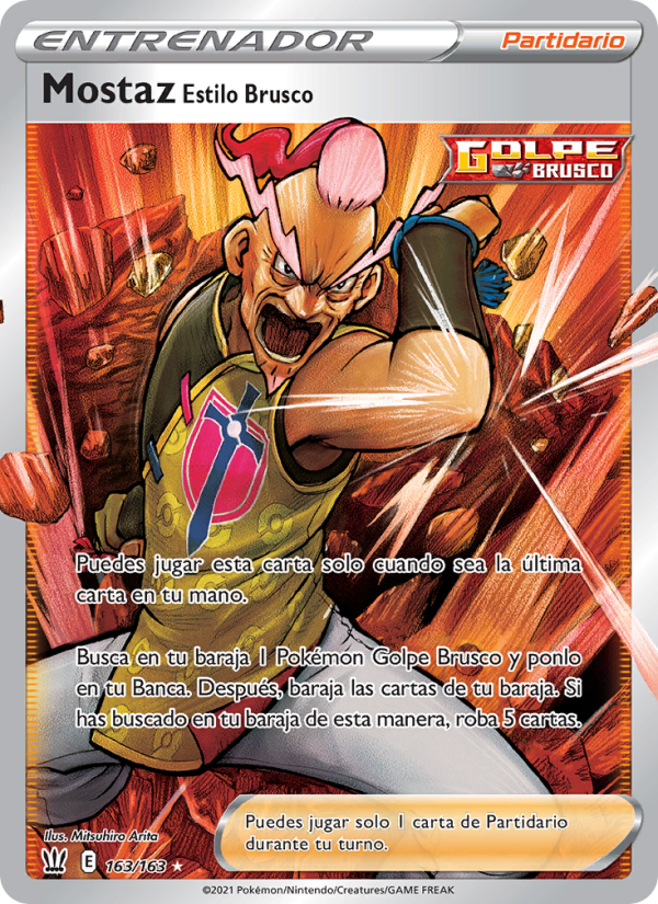 Mostaz Estilo Brusco 163 — Estilos de Combate (Spanish Pokémon TCG card)