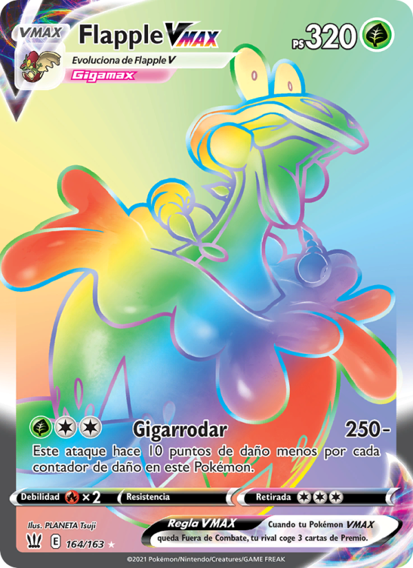 Flapple VMAX 164 — Estilos de Combate (Spanish Pokémon TCG card)