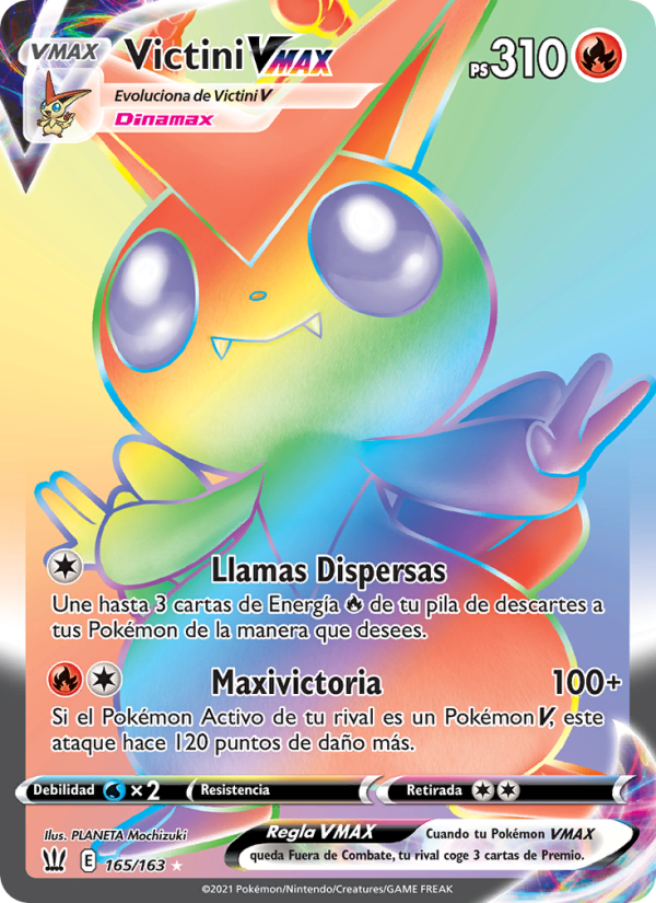 Victini VMAX 165 — Estilos de Combate (Spanish Pokémon TCG card)