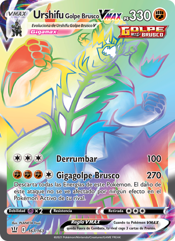 Urshifu Golpe Brusco VMAX 167 — Estilos de Combate (Spanish Pokémon TCG card)