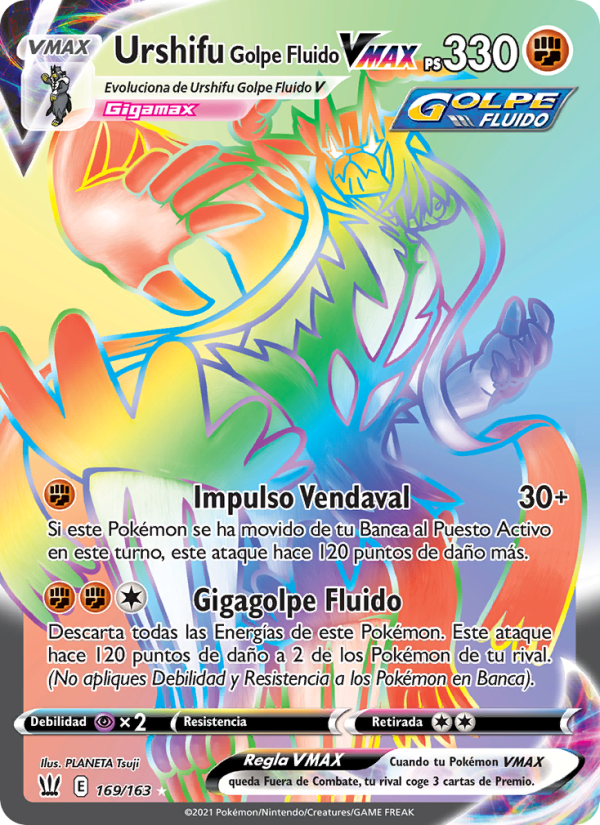 Urshifu Golpe Fluido VMAX 169 — Estilos de Combate (Spanish Pokémon TCG card)