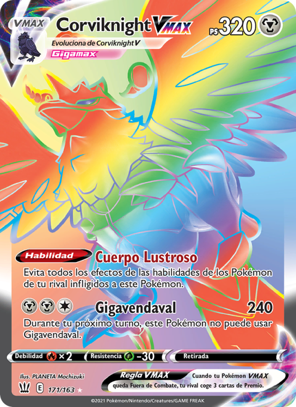Corviknight VMAX 171 — Estilos de Combate (Spanish Pokémon TCG card)