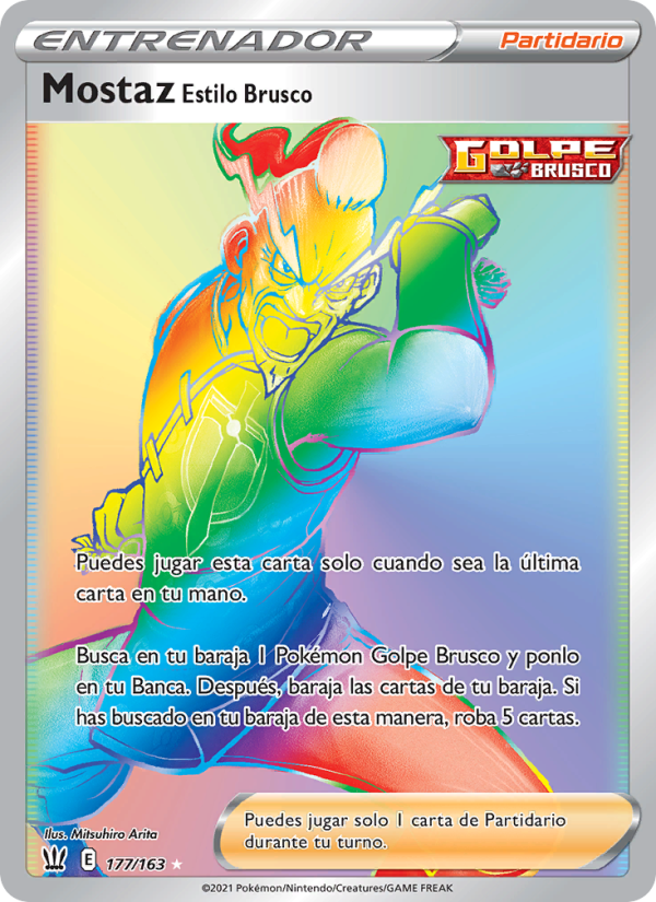 Mostaz Estilo Brusco 177 — Estilos de Combate (Spanish Pokémon TCG card)