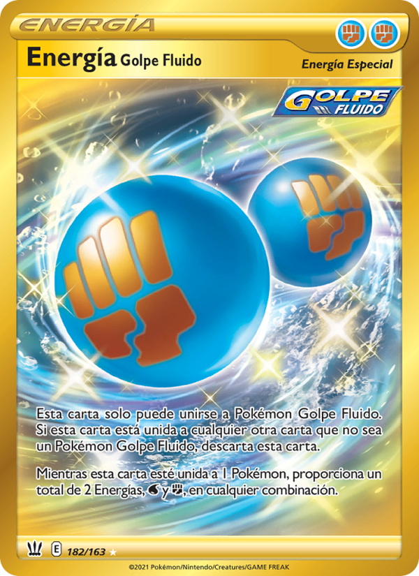 Energía Golpe Fluido 182 — Estilos de Combate (Spanish Pokémon TCG card)