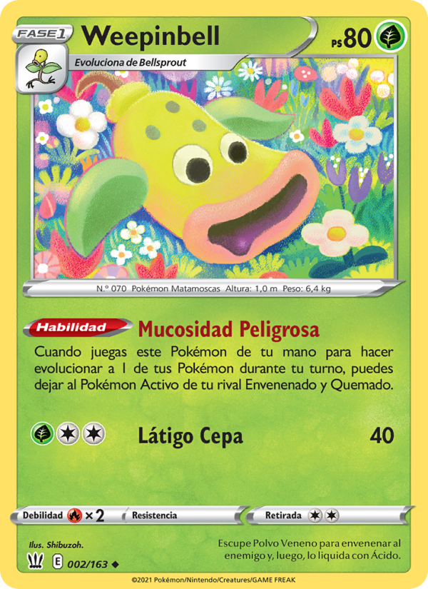 Weepinbell 2 — Estilos de Combate (Spanish Pokémon TCG card)