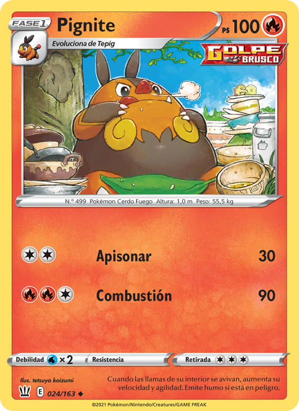 Pignite 24 — Estilos de Combate (Spanish Pokémon TCG card)
