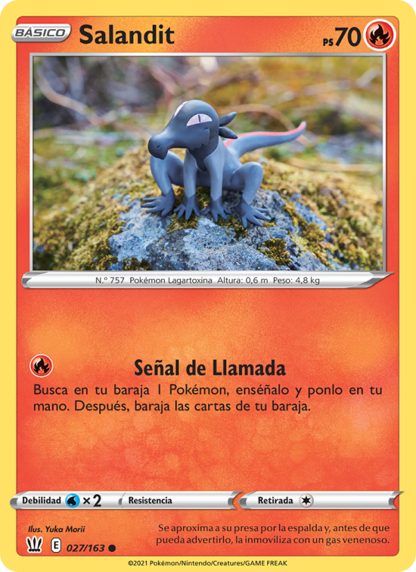 Salandit 27 — Estilos de Combate (Spanish Pokémon TCG card)