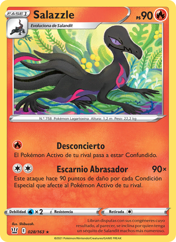 Salazzle 28 — Estilos de Combate (Spanish Pokémon TCG card)
