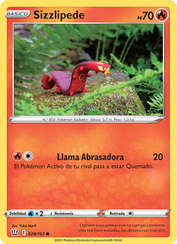 Sizzlipede 29 — Estilos de Combate (Spanish Pokémon TCG card)