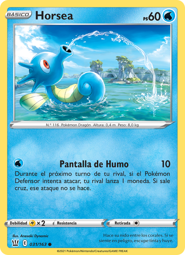 Horsea 31 — Estilos de Combate (Spanish Pokémon TCG card)