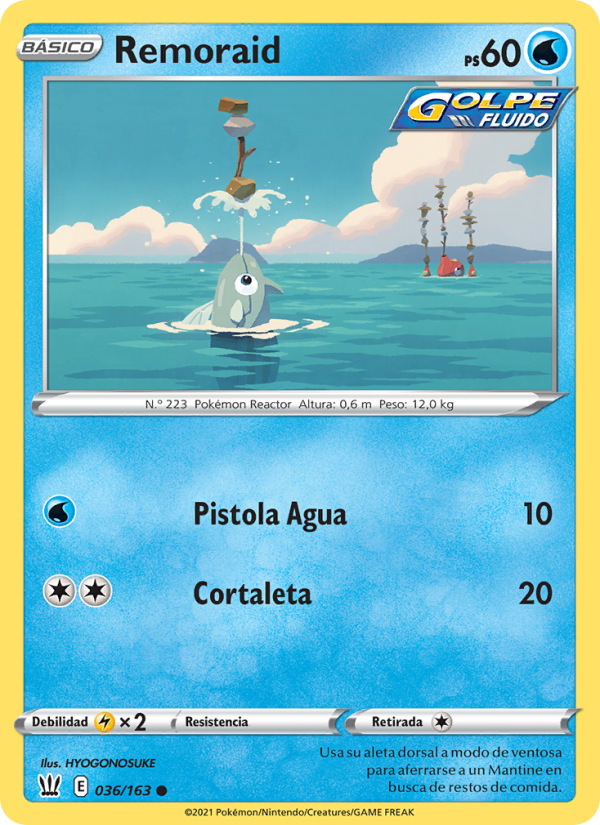 Remoraid 36 — Estilos de Combate (Spanish Pokémon TCG card)
