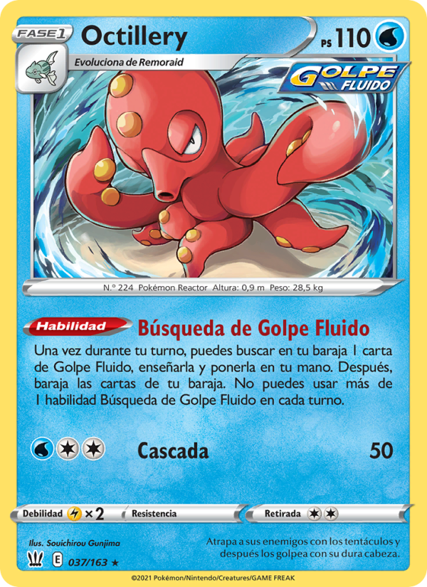 Octillery 37 — Estilos de Combate (Spanish Pokémon TCG card)