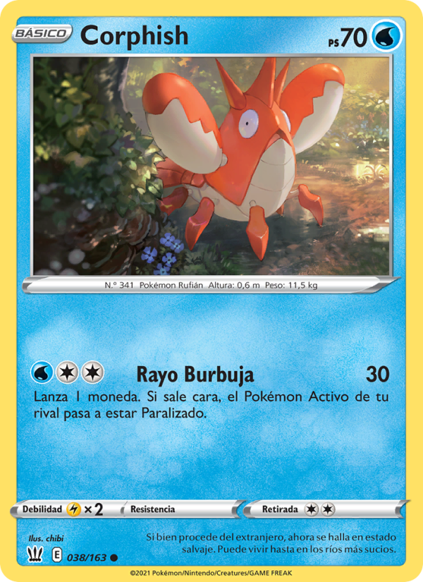 Corphish 38 — Estilos de Combate (Spanish Pokémon TCG card)