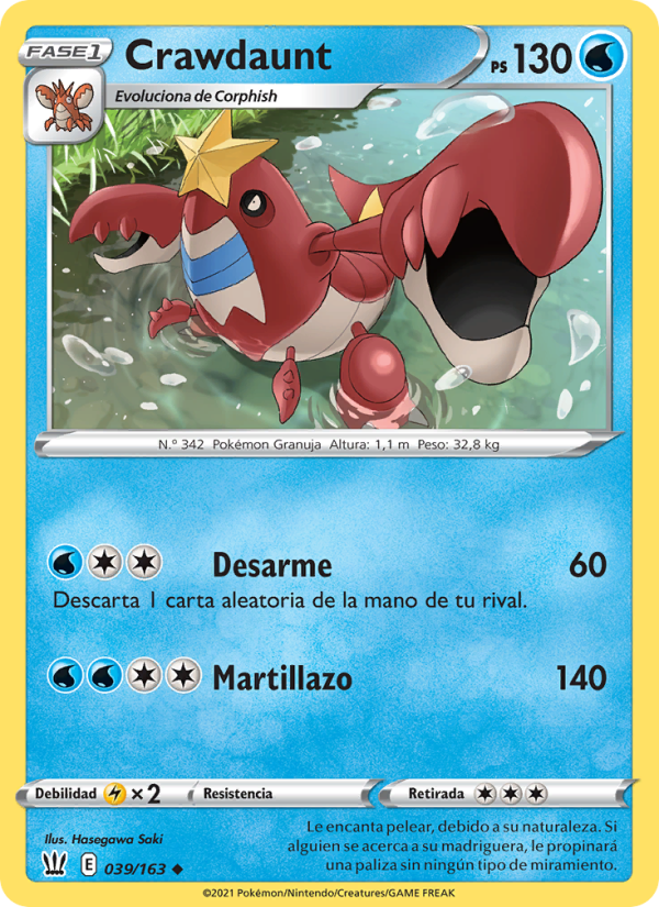 Crawdaunt 39 — Estilos de Combate (Spanish Pokémon TCG card)