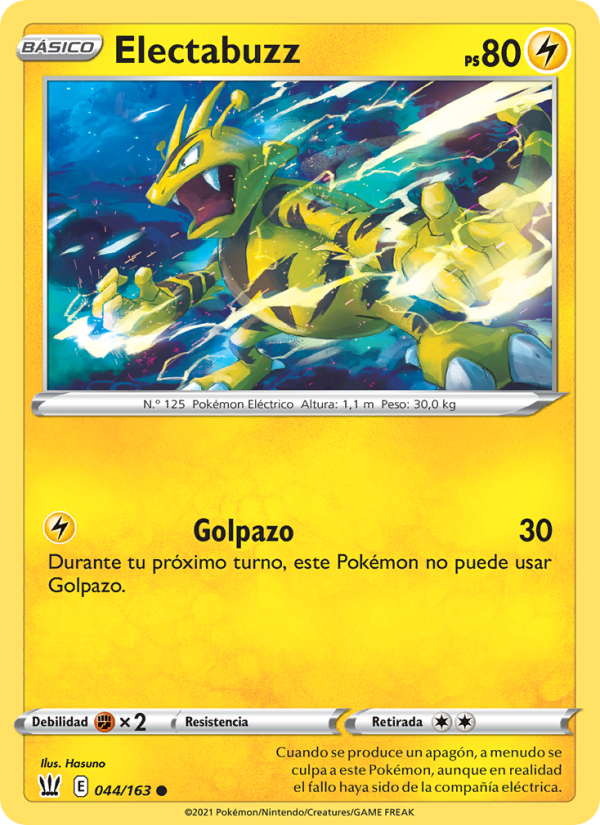 Electabuzz 44 — Estilos de Combate (Spanish Pokémon TCG card)