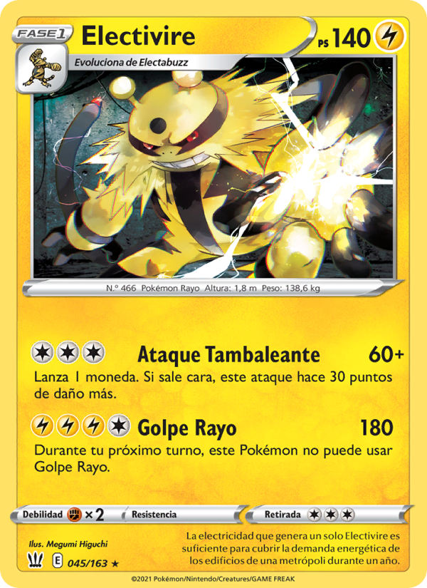 Electivire 45 — Estilos de Combate (Spanish Pokémon TCG card)