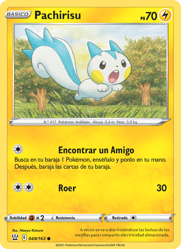 Pachirisu 49 — Estilos de Combate (Spanish Pokémon TCG card)