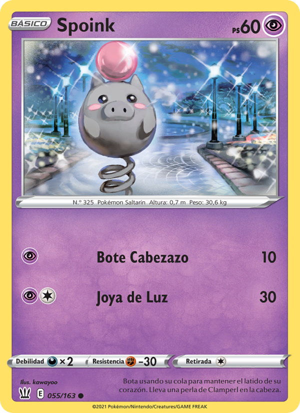Spoink 55 — Estilos de Combate (Spanish Pokémon TCG card)