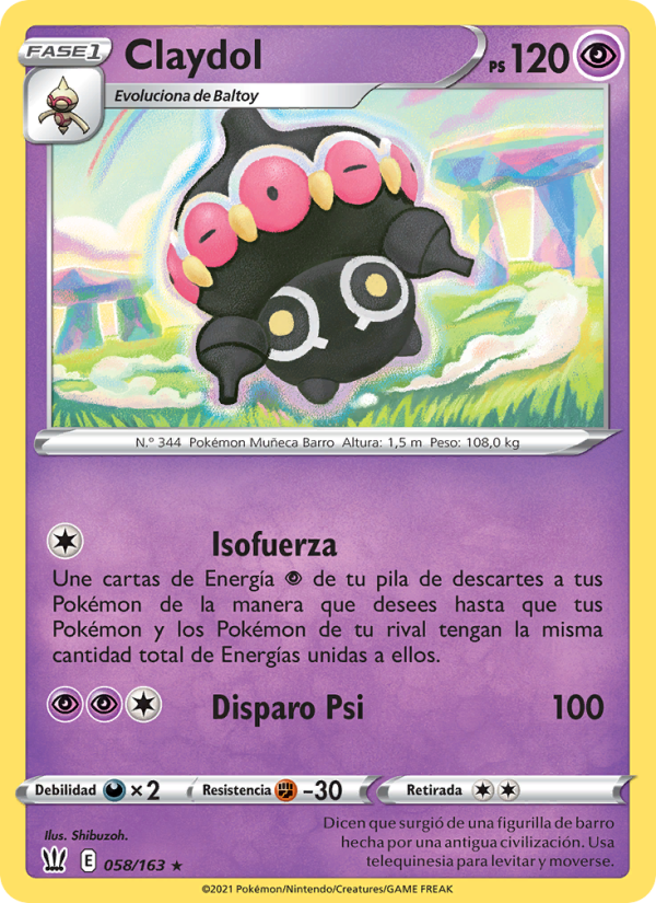 Claydol 58 — Estilos de Combate (Spanish Pokémon TCG card)