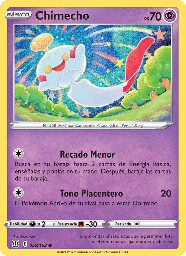 Chimecho 59 — Estilos de Combate (Spanish Pokémon TCG card)