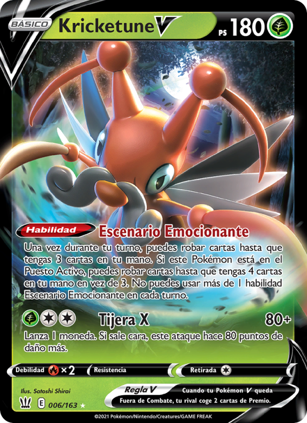 Kricketune V 6 — Estilos de Combate (Spanish Pokémon TCG card)