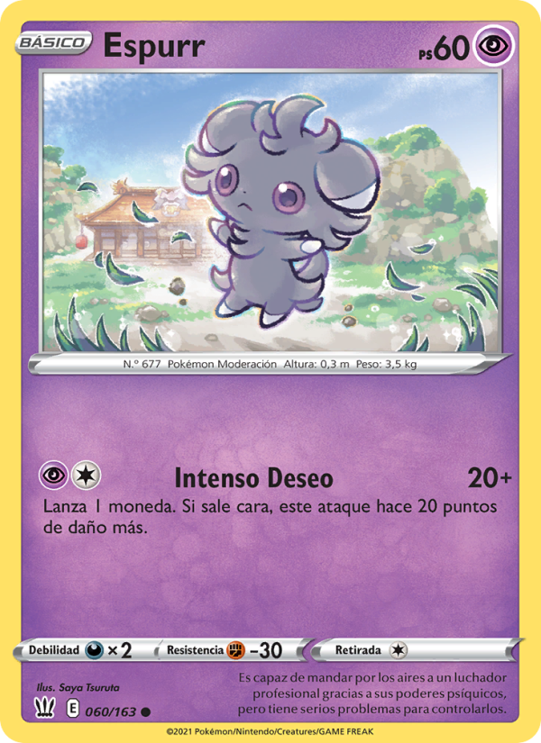 Espurr 60 — Estilos de Combate (Spanish Pokémon TCG card)