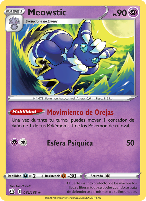 Meowstic 61 — Estilos de Combate (Spanish Pokémon TCG card)