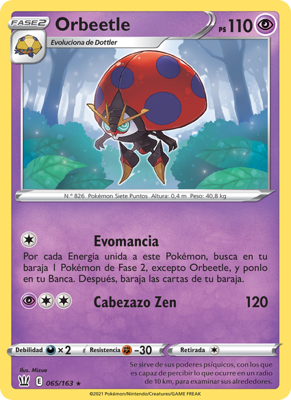 Orbeetle 65 — Estilos de Combate (Spanish Pokémon TCG card)