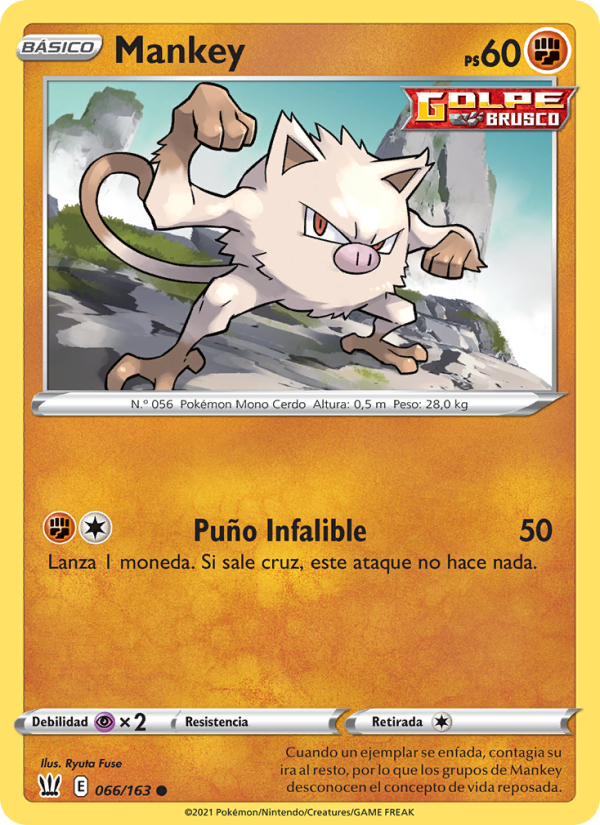 Mankey 66 — Estilos de Combate (Spanish Pokémon TCG card)