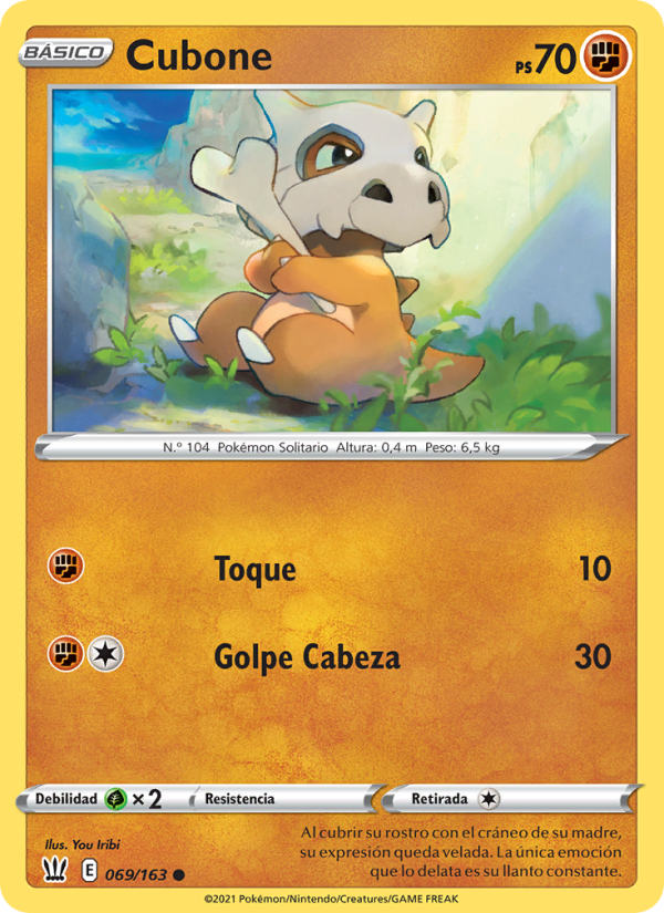 Cubone 69 — Estilos de Combate (Spanish Pokémon TCG card)