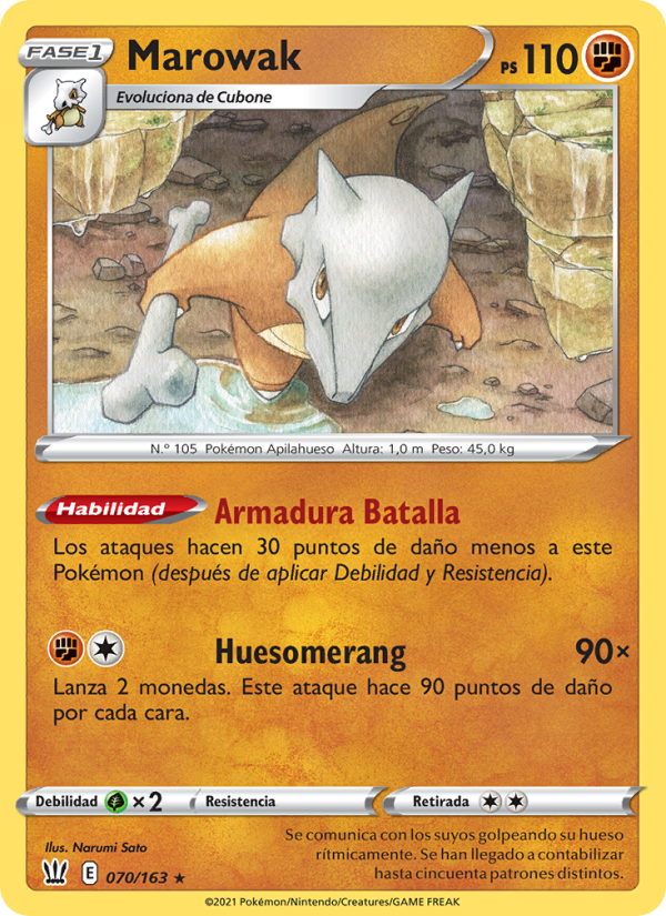 Marowak 70 — Estilos de Combate (Spanish Pokémon TCG card)