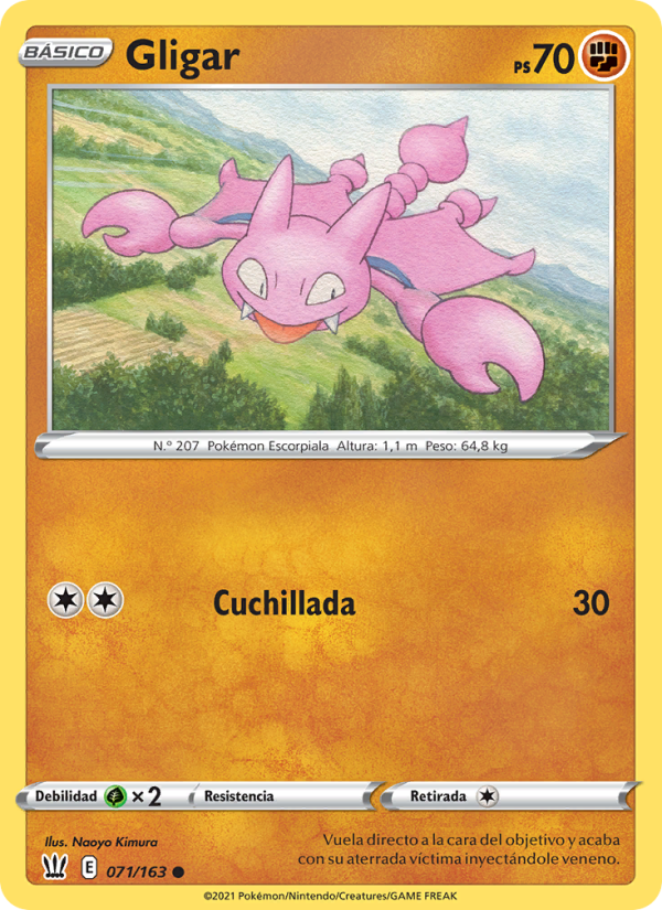 Gligar 71 — Estilos de Combate (Spanish Pokémon TCG card)