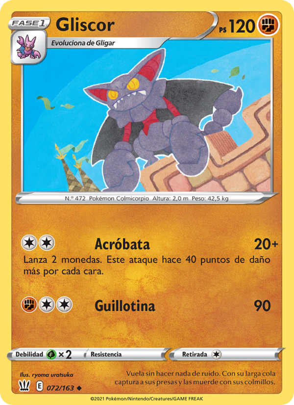 Gliscor 72 — Estilos de Combate (Spanish Pokémon TCG card)