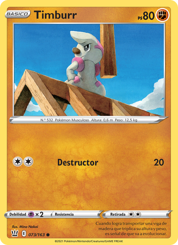 Timburr 73 — Estilos de Combate (Spanish Pokémon TCG card)