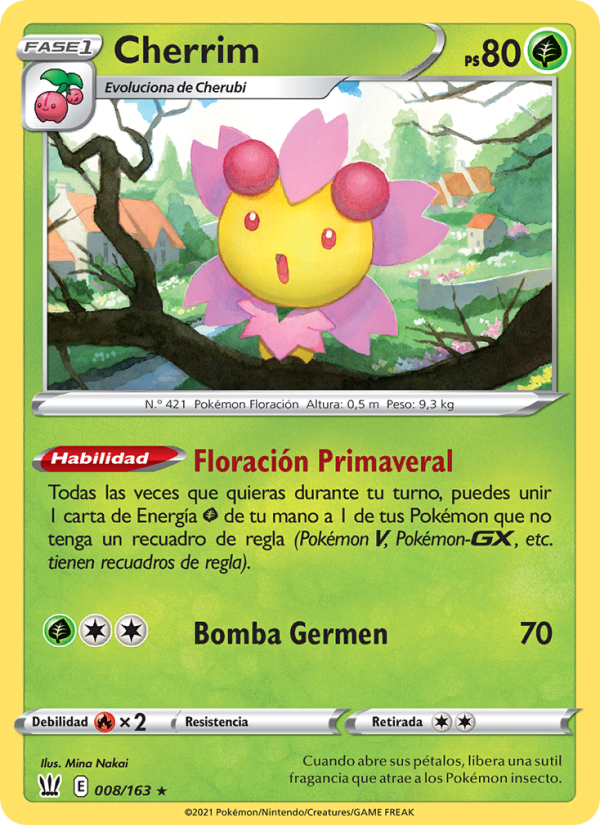 Cherrim 8 — Estilos de Combate (Spanish Pokémon TCG card)