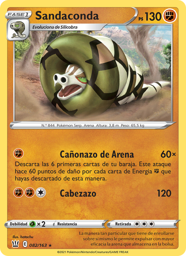 Sandaconda 82 — Estilos de Combate (Spanish Pokémon TCG card)