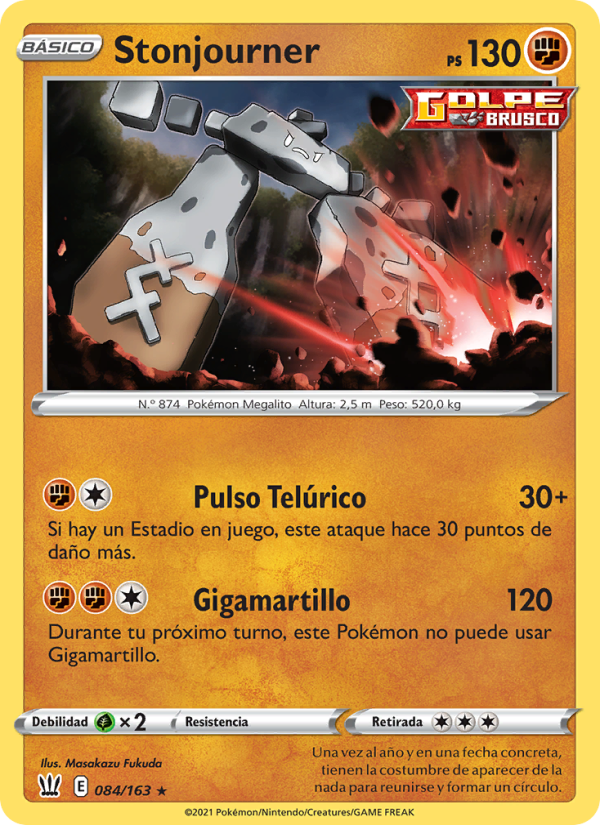 Stonjourner 84 — Estilos de Combate (Spanish Pokémon TCG card)