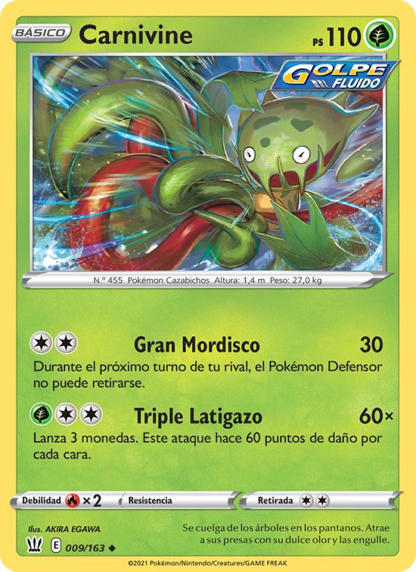 Carnivine 9 — Estilos de Combate (Spanish Pokémon TCG card)