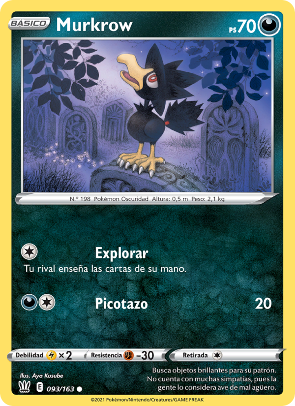 Murkrow 93 — Estilos de Combate (Spanish Pokémon TCG card)