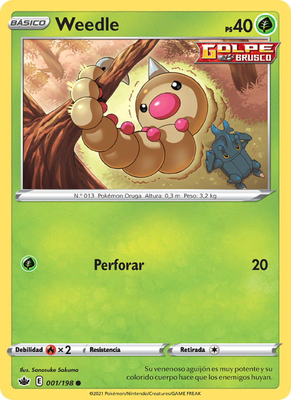 Weedle 1 — Reinado Escalofriante (Spanish Pokémon TCG card)