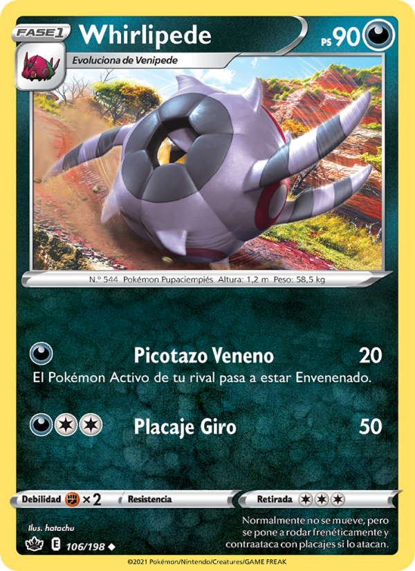 Whirlipede 106 — Reinado Escalofriante (Spanish Pokémon TCG card)