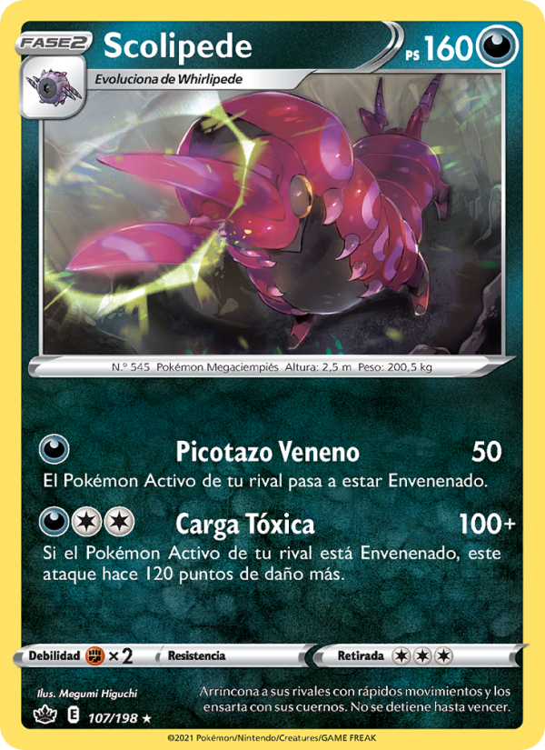 Scolipede 107 — Reinado Escalofriante (Spanish Pokémon TCG card)
