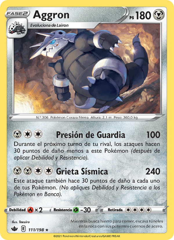Aggron 111 — Reinado Escalofriante (Spanish Pokémon TCG card)