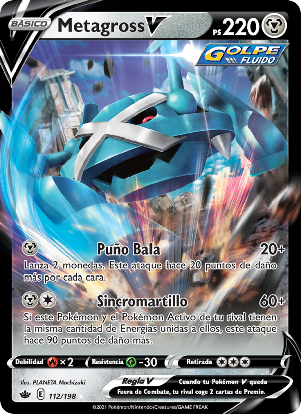 Metagross V 112 — Reinado Escalofriante (Spanish Pokémon TCG card)